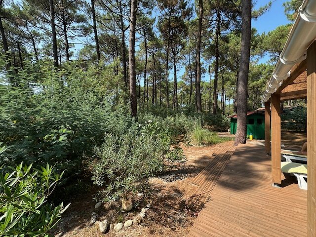 Gartenweg mit Holzdeck – Ferienhaus Egypte 9 West, Euronat
